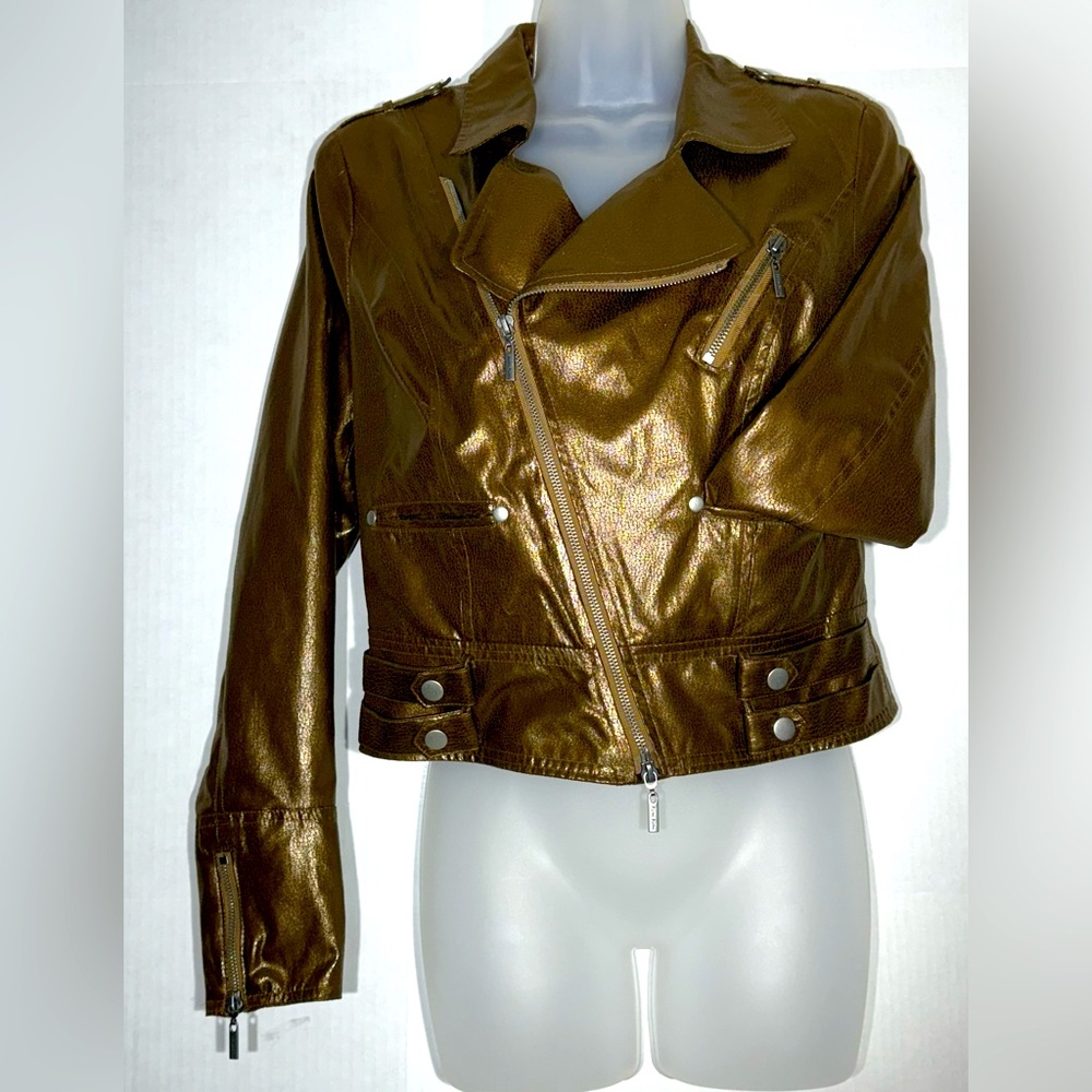 Bisou Bisou Michele Bohbot Copper Bomber Jacket Women's Size Medium